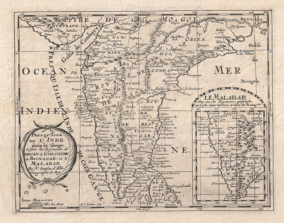 historische Karte von Indien 1652