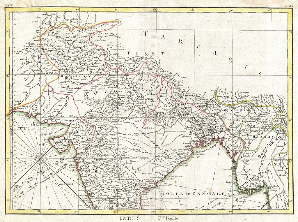 historische Karte von Indien 1770