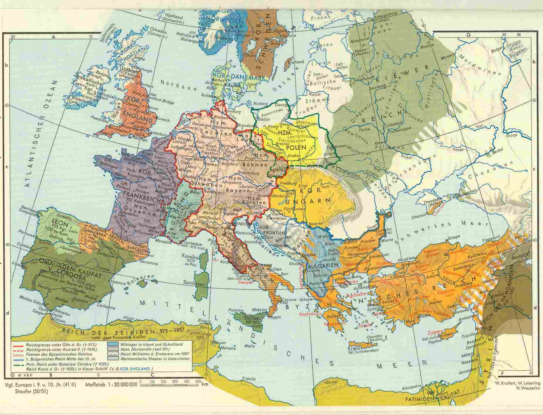 Historische Karte Europa von 1000